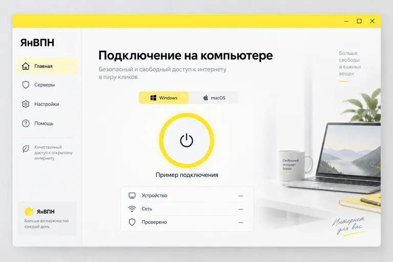 Иллюстрация интерфейса: На компьютере